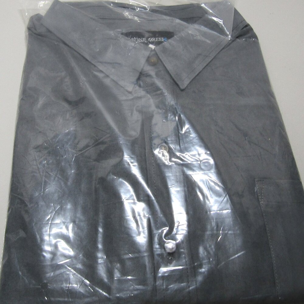 Men's Stone Creek Button Down LS Gray Shirt 4XL NWT